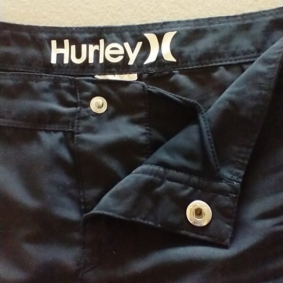 Women's Size 1 Hurley Supersuede Beachrider Board Shorts, black - Picture 6 of 8